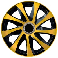 NRM Radkappen Drift Extra, 14 in Zoll, (4-St) Radkappen 14 Zoll 4er Set goldfarben|schwarz