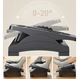 OEM Ergonomische Fußstütze Büro Fußablage Verstellbar Massagefunktion Rutschfest Schwarz 43x32 cm - Schwarz