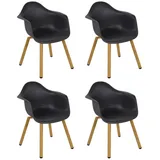 Lesli Living Stuhl Montreux Kunststoff schwarz 4er Set