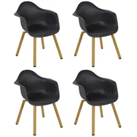 Lesli Living Stuhl Montreux Kunststoff schwarz 4er Set