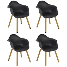 Lesli Living Stuhl Montreux Kunststoff schwarz 4er Set