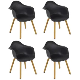 Lesli Living Stuhl Montreux Kunststoff schwarz 4er Set