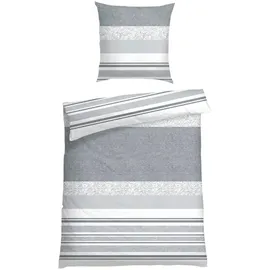 SCHIESSER Adele Paisley/Gestreift Grau 155 x 220 cm + 80 x 80 cm