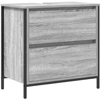 VidaXL Waschbeckenunterschrank mit Schubladen Grau Sonoma 60x34,5x60cm