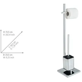 Wenko WC-Garnitur Quadro silber Metall, 1 St.