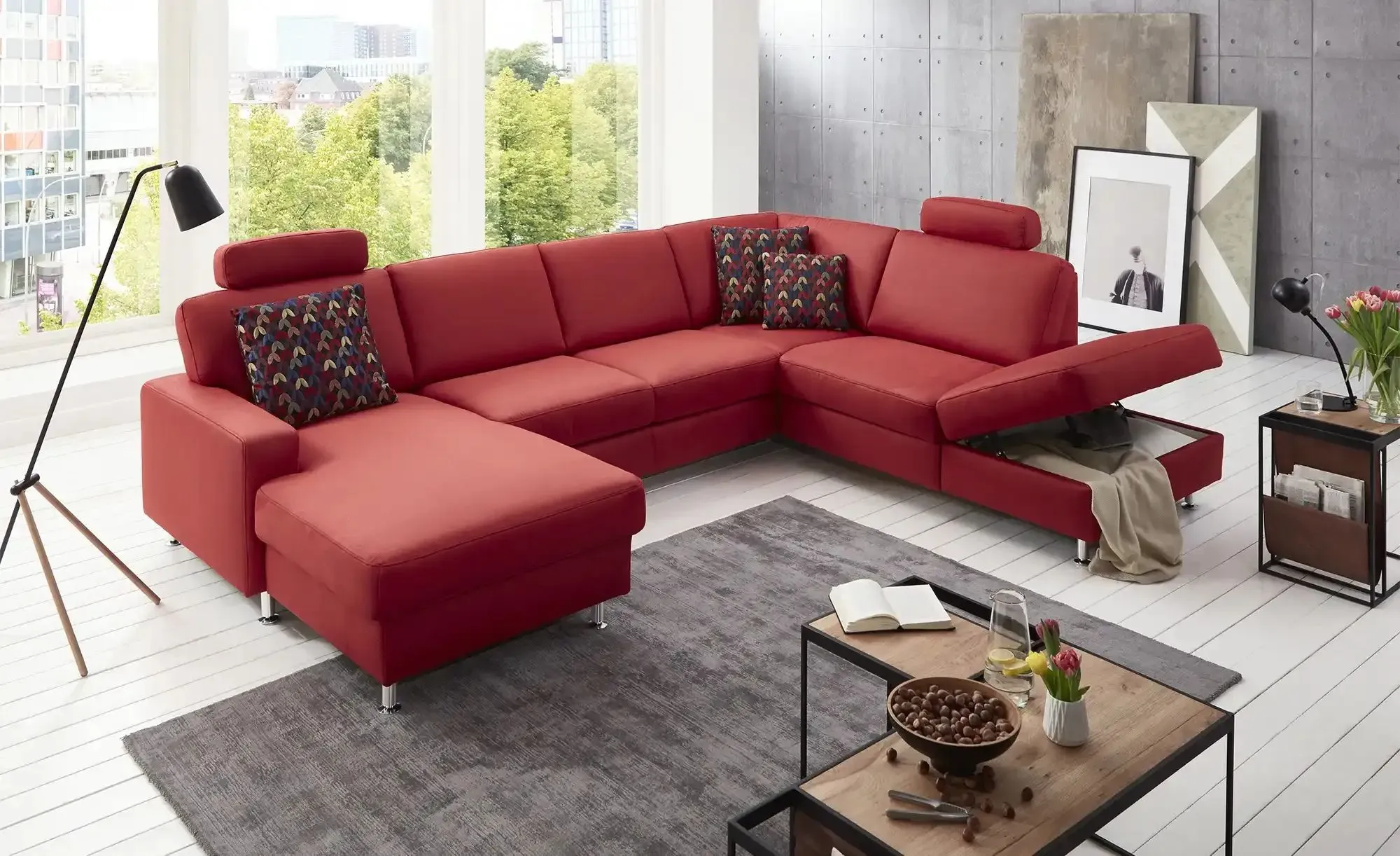 Kollektion Kraft Wohnlandschaft  Jana ¦ rot ¦ Maße (cm): B: 309 H: 85 T: 235.0