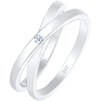DIAMORE Elli DIAMONDS Ring Women Wrap Ring Cross Diamond (0.015 ct.) 925 Sterling Silver
