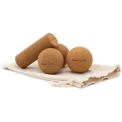 Kork Faszienball  3er Set inkl. Jute Beutel - 100% nachhaltig braun No Size