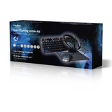 Nedis Gaming Combo Kit - 5-in-1 - Tastatur, Maus und Mauspad - Schwarz - QWERTY - ND-Layout