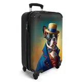 NoBoringSuitcases.com© Hartschalen-Trolley Hund - Kleidung - Accessoires - Farbe - Porträt 55x35x20cm, 4 Rollen, Kinder Koffer Klein, Trolley Handgepäck bunt 35 cm x 55 cm x 20 cm