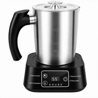 XEOOCE Milchaufschäumer Elektrischer Milchaufschäumer Edelstahlbehälter 5 Programme, 500ml schwarz