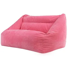 I.C.O.N. Icon Cecilia Sitzsack Sofa, Kaugummirosa, Flauschiger Cord Stoff, 2 Sitzer Sofa für Erwachsene, Riesensitzsack mit Füllung, Bequemer Sessel, Lounge, Wohnzimmer, Deko Wohnzimmer