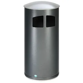 Proregal Robuster Kombiascher mit Deckel Inneneinsatz HxBxT 92 x 44,5 x 44,5 cm Verzinkter Stahl Silber