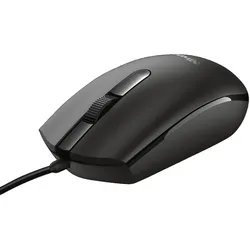 TRUST Basi Optical Mouse, kabelgebunden, 1200 dpi, 3 Tasten, beidhändig verwendbar, schwarz