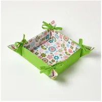Homescapes Brotkorb Retro-Blumen – faltbar mit Wende-Design