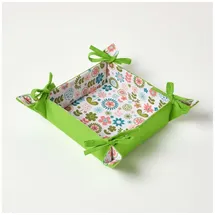 Homescapes Brotkorb Retro-Blumen – faltbar mit Wende-Design