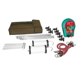 Mobiler Zaun - Wanderreiterset mit Packtasche - Mobiler Pferdezaun und Weidezaun für Ausritte und Wanderritte