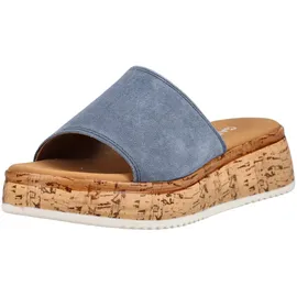 Gabor Pantolette GABOR COMFORT "Gabor Comfort Pantoletten Veloursleder", Damen, Gr. 38, jeans, Veloursleder, Schuhe Pantolette