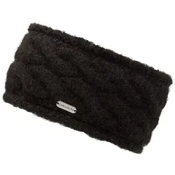 Stirnband CHILLOUTS "Iris Headband", Damen, schwarz, Feinstrick, Materialmix, unifarben, Mützen Stirnband, Breites, wärmendes Stirnband