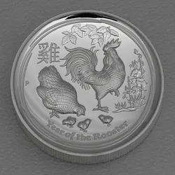 Silbermünze 1oz Hahn 2017 (PP/HR) Lunar II ? Year of the Rooster (Australien)