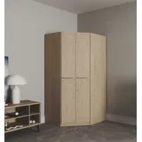 Priess Eckkleiderschrank PRIESS "Barcelona Kleiderschrank Ecklösung Raumwunder", braun (edelbuchefarben), B:95cm H:193cm T:95cm, Holzwerkstoff, Schränke, Eckkleiderschrank, in 2 Tiefen Schrank Eckschrank Garderobe