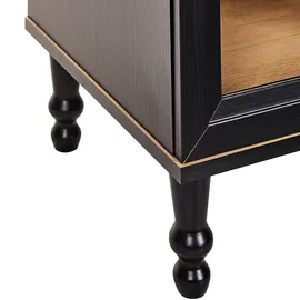 Beliani Vitrine Tingledale 80 x 40 x 151 cm Schwarz/Braun