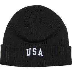 Beanie MISTERTEE "MisterTee USA Beanie", Damen, Gr. one size, schwarz, Kunstfaser, Mützen