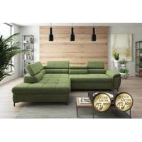 JVmoebel Ecksofa L-Form Sofa Couch Design Polster Schlafsofa Textil Bettfunktion Textil, Mit Bettfunktion grün
