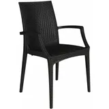 Defibrico - Extrahierter Sesselstuhlstuhlgarten mit Harzstruktur Rattan Bristtan Grandsoleil Effekt Effekt - Black