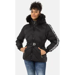 Winterjacke CIPO & BAXX "Jacken", Damen, Gr. L, schwarz, 100% Polyester, unifarben, casual, regular fit normal, Langarm Bündchen, Jacken, mit Gürtel, WM133