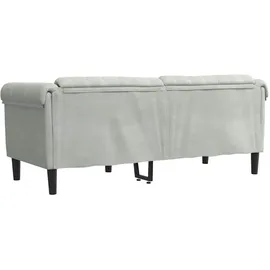 vidaXL Sofa 2-Sitzer Hellgrau Samt