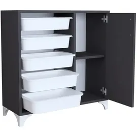 [en.casa] Beistellschrank Aurland mit Ablagekörben 78,5x77x30cm Anthrazit