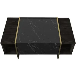 Couchtisch Veyron Rebab Braun Dunkelgrau ( Marmor Optik )
