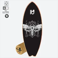 Balance Board Bee – Surf Trainer mit Korkrolle SCHWARZ No Size