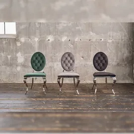 KAWOLA Stuhl LINDA Esszimmerstuhl Barock Velvet grün