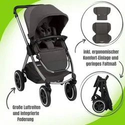 ABC Design Samba 2 Kinderwagen , Farbe Kinderwagen: Coal