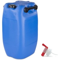Aulich24 Getränke- und Wasserkanister mit Hahn | Lebensmittelecht BPA frei | Gastronomie Gewerbe Camping Wohnwagen | Robuste Qualität aus DE (60 Liter, blau)