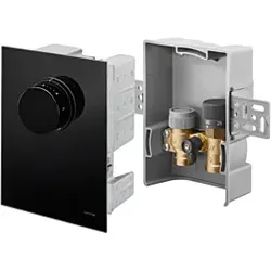 Oventrop Unibox Temperaturregler 1022781 Echtglas schwarz, für Raum- und Rücklauf