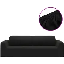 vidaXL Stretch Sofahusse 3-Sitzer Schwarz Polyester-Jersey