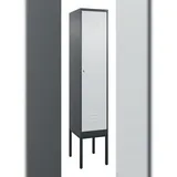 C+P Spind Classic PLUS, Gestell, 1 Abteil, HxBxT 212x40x50cm, Zylinderschloss, Anthrazit/Hellgrau von PROREGAL