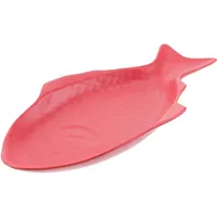 DELURA Keramikteller in Fischform, Fischteller, Porzellan-Servierplatte, dekorative Snack-Aufbewahrungsplatte for die Küche zu Hause, Rot/99 (Color : Red)