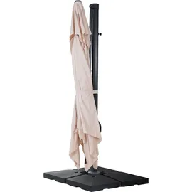 Mendler Gastronomie-Ampelschirm HWC-A96 400 x 300 cm beige inkl. Ständer