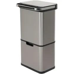 SVITA Sensor-Mülleimer 60L Selbstreinigungsfunktion und Aktivkohle-Filter Silber