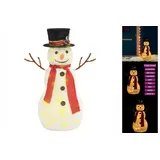 vidaXL LED-Schneemann Weihnachtsfigur, 60 cm, Luxus-Stoff, 60 LEDs, Warmweiß