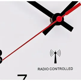 paragon (atlanta) Funkwanduhr Clear Line Kunststoff Weiß