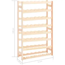 vidaXL Weinregal 56 Flaschen Kiefer 0 x 0 x 0 cm Beige