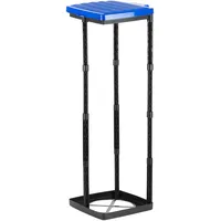 Grizzly Müllsackständer, 1x Mülleimer für blauen Sack mit blauem Deckel, für Müllsäcke von 25-120 Litern, höhenverstellbares Stecksystem mit Klemmring