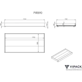 Vipack Spielbett Pino 90 x 200 cm Kiefer massiv grau lackiert