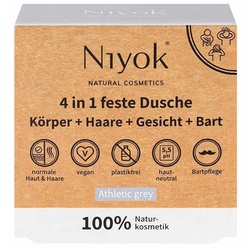 Niyok 4in1 feste Dusche Körper+Haare+Gesicht+B - Athletic grey 80 g 