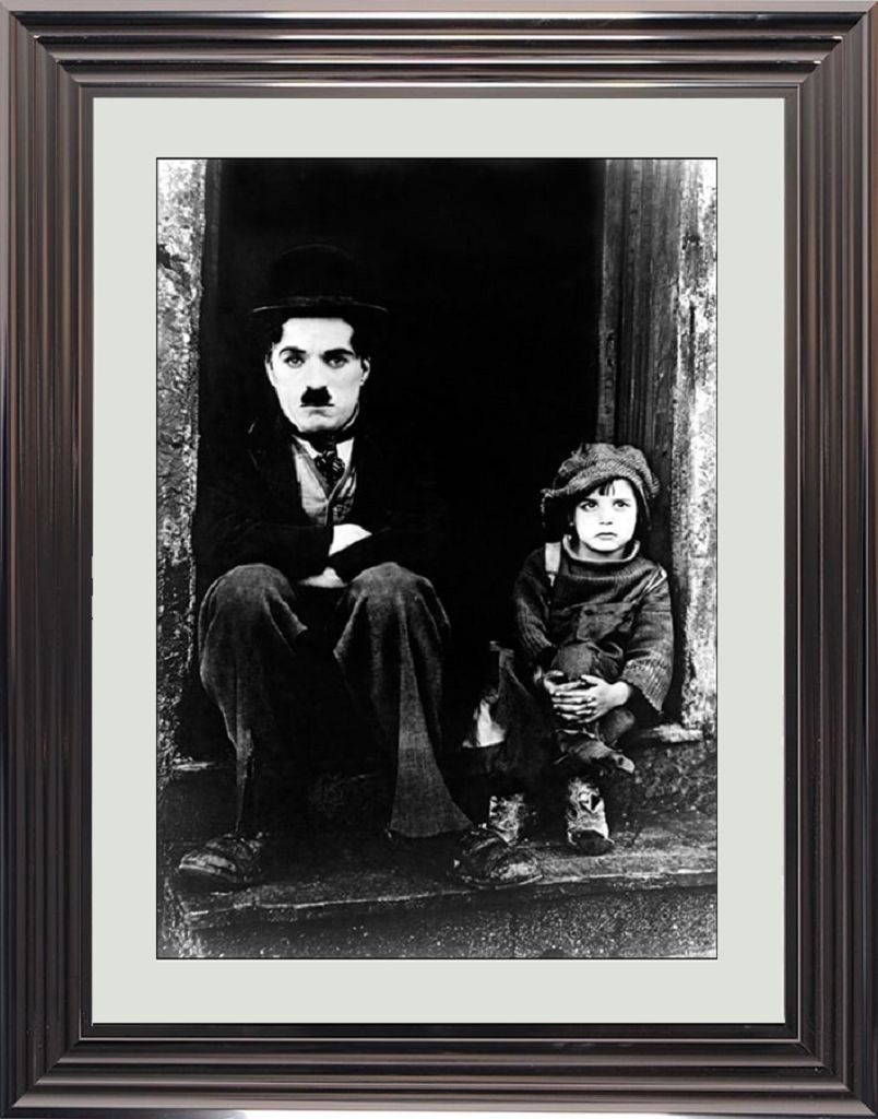 Le kid Chaplin 60*80 cm weiß"Eingerahmtes Bild Le kid Chaplin 60*80 cm"